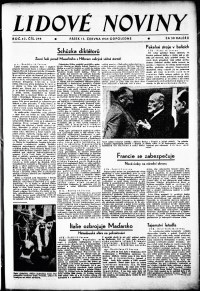 Lidov noviny z 15.6.1934, edice 2, strana 1