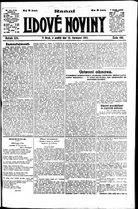 Lidov noviny z 15.7.1917, edice 1, strana 1