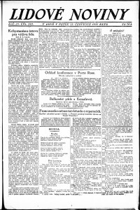 Lidov noviny z 15.7.1921, edice 1, strana 1