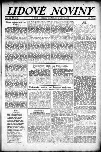 Lidov noviny z 15.7.1922, edice 1, strana 1