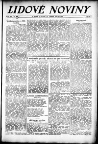 Lidov noviny z 15.8.1922, edice 1, strana 1