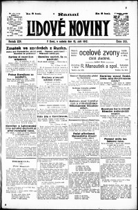 Lidov noviny z 15.9.1917, edice 1, strana 1