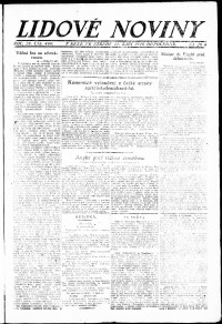 Lidov noviny z 15.9.1920, edice 2, strana 1