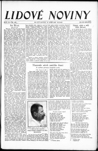 Lidov noviny z 15.9.1927, edice 1, strana 1