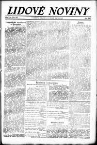 Lidov noviny z 15.10.1921, edice 1, strana 1