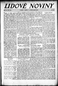 Lidov noviny z 15.10.1922, edice 1, strana 1