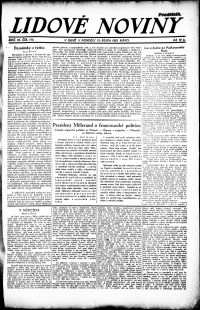 Lidov noviny z 15.10.1923, edice 1, strana 1