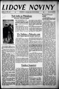Lidov noviny z 15.10.1934, edice 1, strana 1