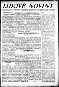 Lidov noviny z 15.11.1920, edice 2, strana 1