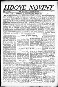 Lidov noviny z 15.11.1922, edice 1, strana 1