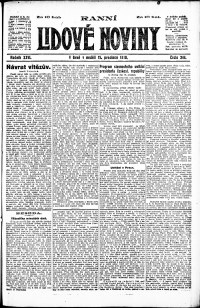Lidov noviny z 15.12.1918, edice 1, strana 1