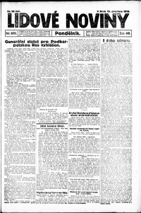 Lidov noviny z 15.12.1919, edice 1, strana 1