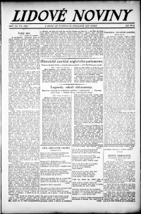 Lidov noviny z 15.12.1921, edice 1, strana 1