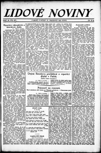 Lidov noviny z 15.12.1922, edice 1, strana 1