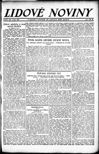Lidov noviny z 16.1.1920, edice 1, strana 1