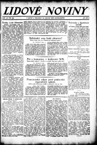 Lidov noviny z 16.1.1922, edice 1, strana 1