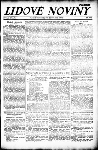 Lidov noviny z 16.1.1922, edice 2, strana 1