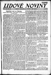 Lidov noviny z 16.2.1920, edice 1, strana 1