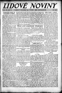 Lidov noviny z 16.2.1920, edice 2, strana 1
