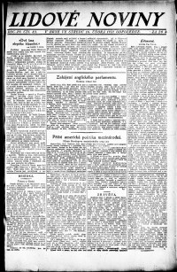Lidov noviny z 16.2.1921, edice 2, strana 1