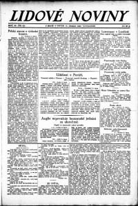 Lidov noviny z 16.2.1923, edice 2, strana 1