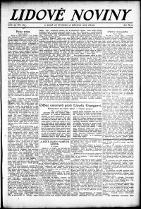 Lidov noviny z 16.3.1922, edice 2, strana 1