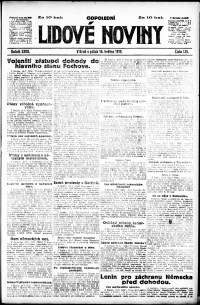 Lidov noviny z 16.5.1919, edice 2, strana 1
