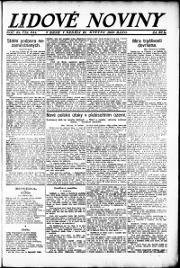 Lidov noviny z 16.5.1920, edice 1, strana 1