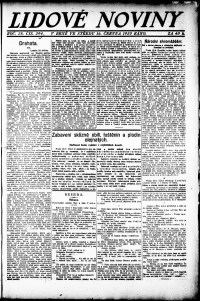 Lidov noviny z 16.6.1920, edice 1, strana 1