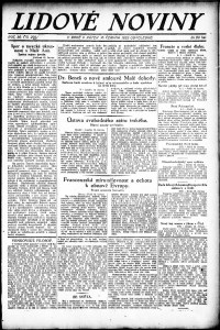 Lidov noviny z 16.6.1922, edice 2, strana 1
