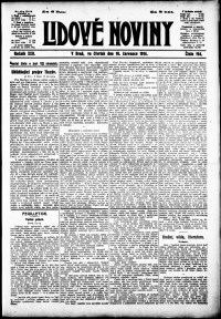 Lidov noviny z 16.7.1914, edice 1, strana 1