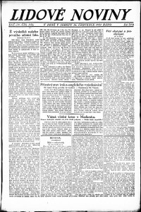 Lidov noviny z 16.7.1921, edice 2, strana 1