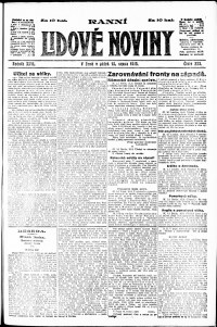 Lidov noviny z 16.8.1918, edice 1, strana 1