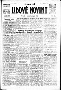 Lidov noviny z 16.8.1919, edice 1, strana 1