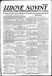 Lidov noviny z 16.8.1920, edice 1, strana 1