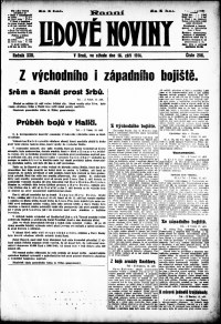Lidov noviny z 16.9.1914, edice 2, strana 1