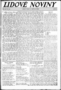 Lidov noviny z 16.9.1921, edice 1, strana 1