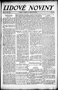 Lidov noviny z 16.9.1922, edice 1, strana 1