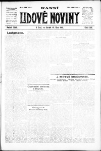 Lidov noviny z 16.10.1919, edice 1, strana 1