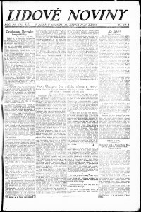 Lidov noviny z 16.10.1920, edice 1, strana 1