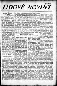 Lidov noviny z 16.10.1922, edice 1, strana 1