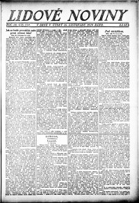 Lidov noviny z 16.11.1920, edice 1, strana 1