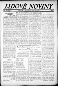 Lidov noviny z 16.11.1921, edice 1, strana 1