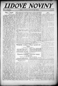 Lidov noviny z 16.12.1921, edice 1, strana 1
