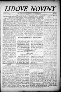 Lidov noviny z 16.12.1921, edice 2, strana 1