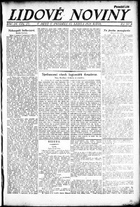 Lidov noviny z 17.1.1921, edice 1, strana 1