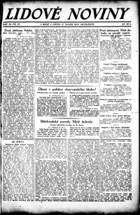 Lidov noviny z 17.2.1922, edice 2, strana 1