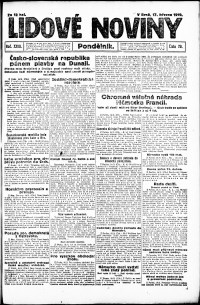 Lidov noviny z 17.3.1919, edice 1, strana 1