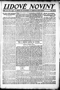 Lidov noviny z 17.6.1920, edice 1, strana 1