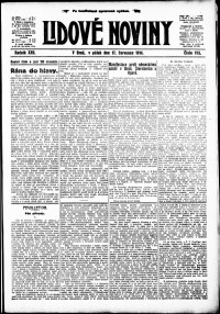 Lidov noviny z 17.7.1914, edice 1, strana 1